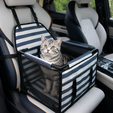 Pet Car Seat for Dogs and Cats Waterproof Mesh Booster Seat Carrier Bag - Striped Car Travel Pet Bed with Safety Strap Anti Slip Portable Pet Travel Carrier for Small Pets - view 2