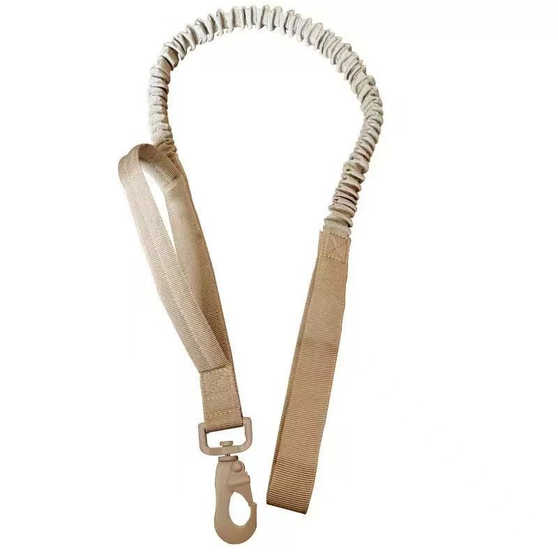 Khaki Tactical Dog Collar and Bungee Lead Set (XL size) - Padded Quick Release Collar with Control Handle and Shock Absorbing Leash for Medium and Large Dogs - view 6