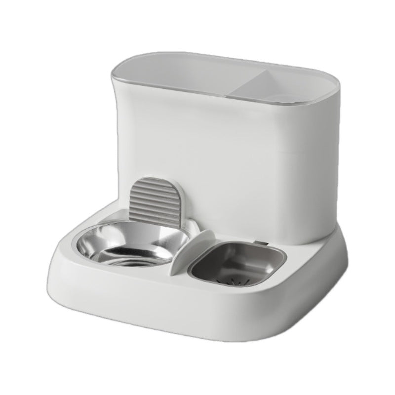 Pet automatic feeding water dispenser stainless steel bowl grey 28.5 x 28.5 x 25CM