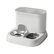 Pet automatic feeding water dispenser stainless steel bowl grey 28.5 x 28.5 x 25CM