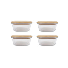 4 Pcs Bamboo Food Container - Medium