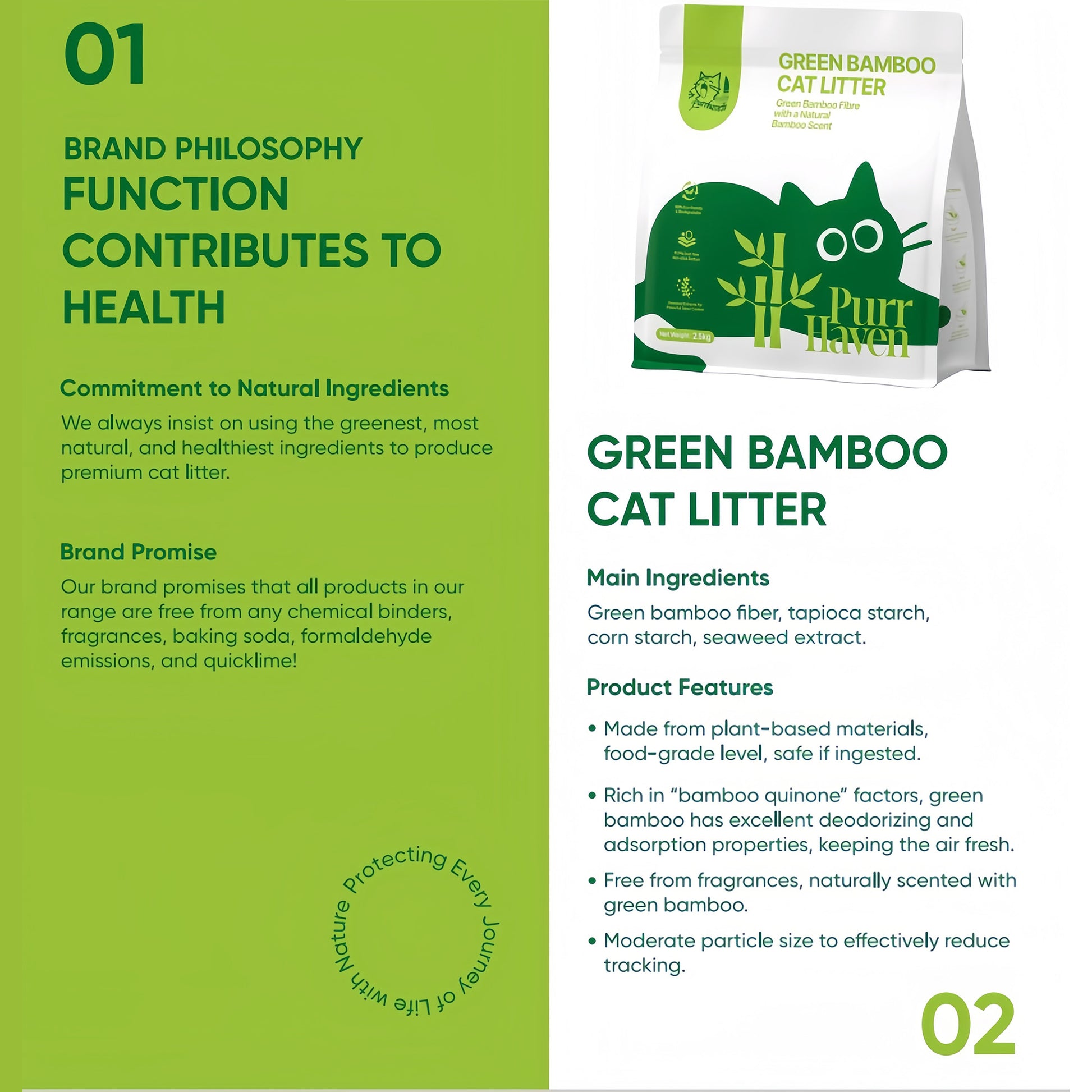 PurrHaven Bamboo Clumping Cat & Kitty Litter, 15kg (6 Pack),Dust Free,Natural Flusable,Easy to Clean,Odour Neutraliser,Rapid Liquid Absorption,Non-Toxic Formula - view 5