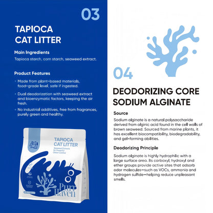 PurrHaven Tapioca Clumping Cat & Kitty Litter, 7.5kg (3 Pack),Dust Free,Multi-Cat,Easy to Clean,Odour Neutraliser,Rapid Liquid Absorption,Non-Toxic Formula - view 5