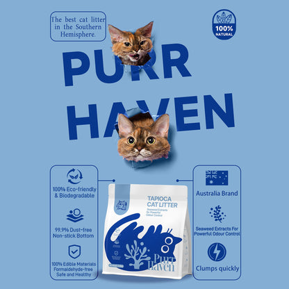 PurrHaven Tapioca Clumping Cat & Kitty Litter, 7.5kg (3 Pack),Dust Free,Easy to Clean,Odour Neutraliser,Rapid Liquid Absorption,Non-Toxic Formula - view 10
