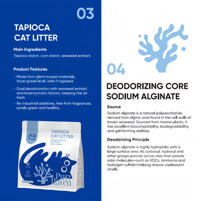 PurrHaven Tapioca Clumping Cat & Kitty Litter, 15kg (6 Pack),Dust Free,Natural Flusable,Easy to Clean,Odour Neutraliser,Rapid Liquid Absorption,Non-Toxic Formula - view 5