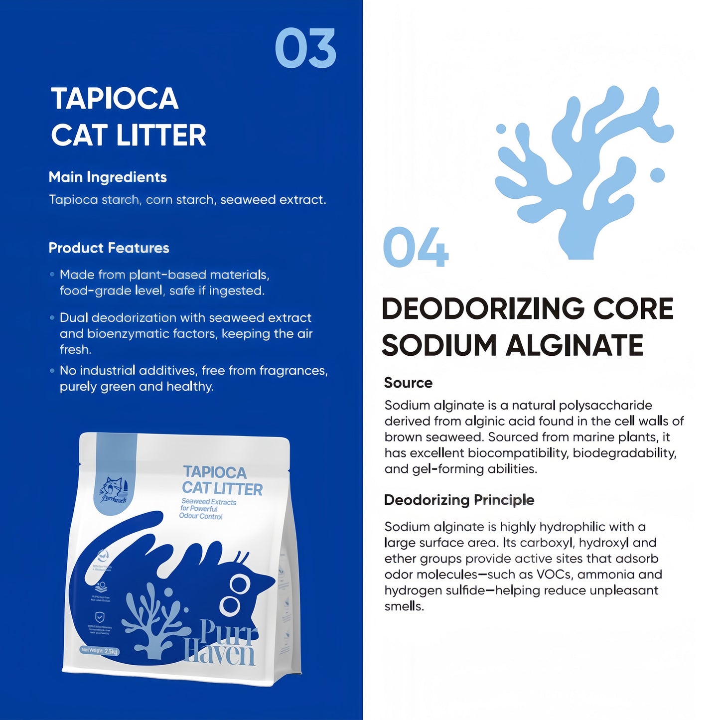 PurrHaven Tapioca Clumping Cat & Kitty Litter, 30kg (12 Pack),Dust Free,Plant-Based,Easy to Clean,Odour Neutraliser,Rapid Liquid Absorption,Non-Toxic Formula - view 5